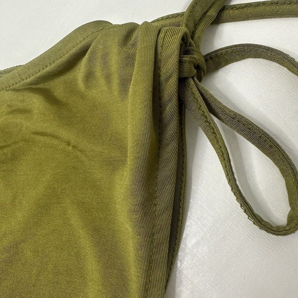 Urban Outfitters Ruched Vest Size S Green Satin Sleeveless Tank BNWT - Picture 7 of 8